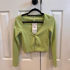 Zara ribbed NWT button front top with matching pants